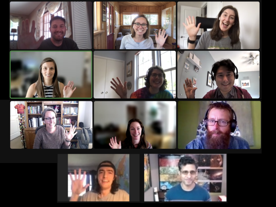 Screenshot of smiling faces on Zoom