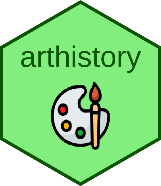 Hex logo for the package arthistory.